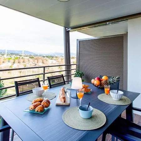 A7- 2 Bdr Sea & Mountain View - Ac, Parking, Pool & Terrace شقة أنتيب